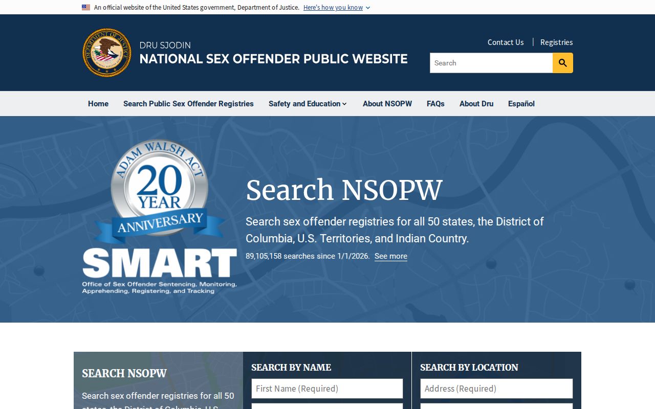 Seneca County sex offender check using the national NSOPW search